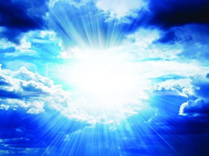 Rays of sunshine breaks through the clouds