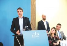 Ο Κυριάκος Μητσοτάκης στο Καρπενήσι