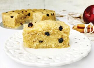 Χαλβάς σιμιγδαλένιος χωρίς ζάχαρη με μήλο