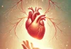 dall·e 2025 03 15 10.30.13 a symbolic illustration representing organ donation. a pair of hands gently holding a glowing heart, with tree roots extending from the heart to symbo