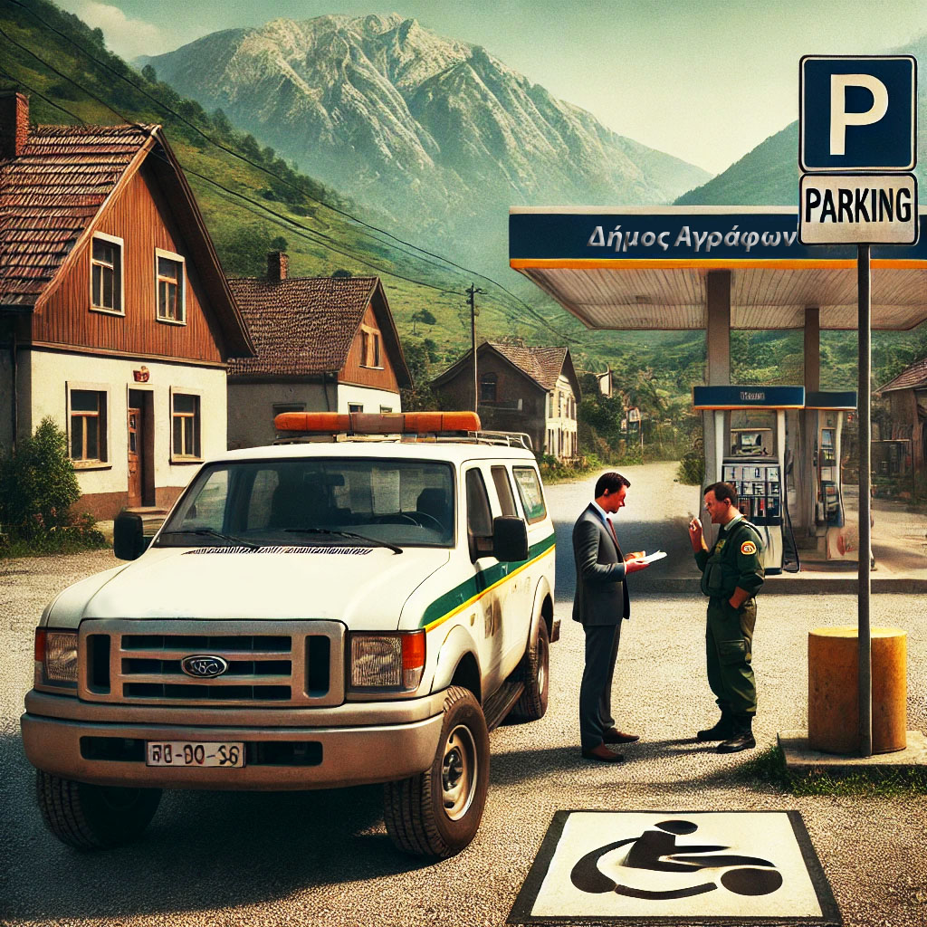 the setting is a small village with a mountainous backdrop