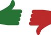 thumb up and thumb down the thumbs up and thumbs down icons are green and red vector 696x373 1