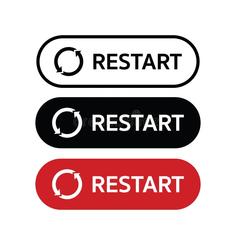 κουμπί επανεκκίνησης για επανεκκίνηση υπολογιστή του και συσκευών 219749265