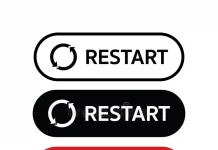 ΤΟ ΤΡΙΤΟ ΜΑΤΙ κουμπί επανεκκίνησης για επανεκκίνηση υπολογιστή του και συσκευών 219749265