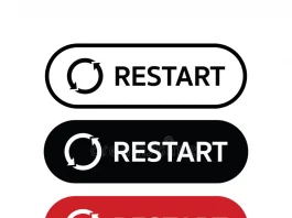 κουμπί επανεκκίνησης για επανεκκίνηση υπολογιστή του και συσκευών 219749265
