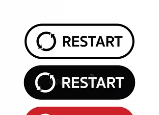 κουμπί επανεκκίνησης για επανεκκίνηση υπολογιστή του και συσκευών 219749265