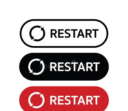 κουμπί επανεκκίνησης για επανεκκίνηση υπολογιστή του και συσκευών 219749265