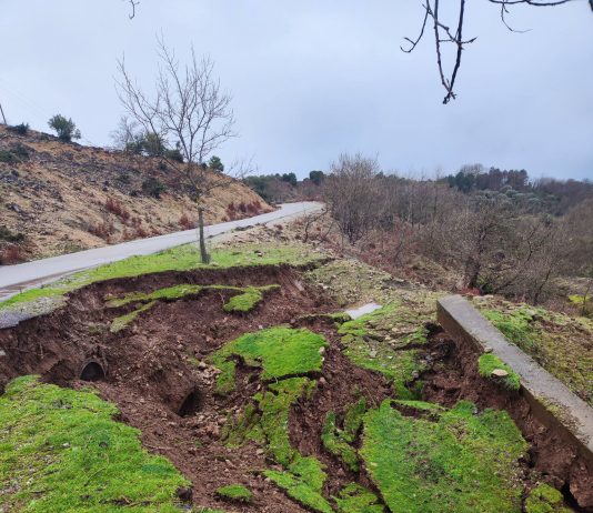 Σοβαρές Ζημιές από την Κακοκαιρία στον Δήμο Αγράφων καθιζηση αγραφα1