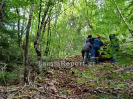 Άγιο είχαν δύο επιβαίνοντες σε αγροτικό που έπεσε σε γκρεμό 100 μέτρων στα Γαύρενα Αγίου Δημητρίου Αγράφων Άγραφα.